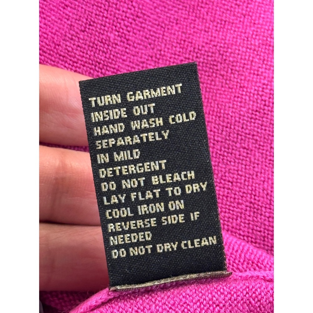 DG2 Diane Gilman Pink Asymmetrical Turtleneck Sweater Womens Small NWT Fuchsia - Picture 9 of 10